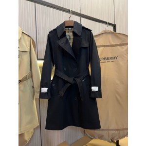 (W) 버버리 켄싱턴 헤리티지 코트 블랙