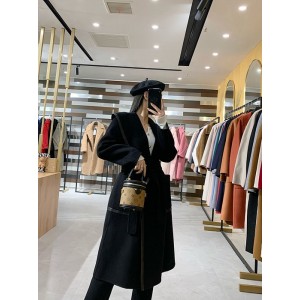 에르메스 풀 루프 레더 캐시미어 롱코트