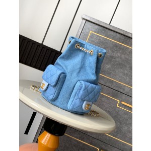 샤넬 25C 크루즈 포켓 백팩 데님 AS5310