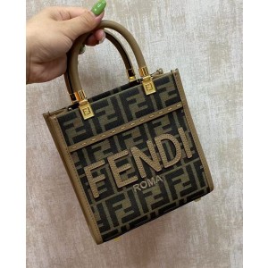 펜디 선샤인 FF 패브릭 쇼퍼백